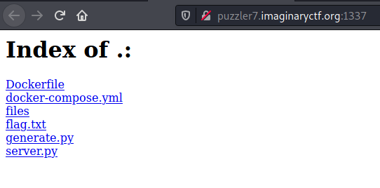 Screenshot of directory listing
